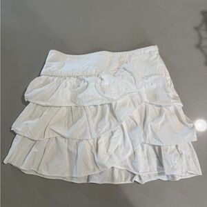 Zara White Tiered Ruffle Mini Skirt - Women